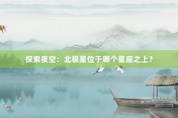 探索夜空：北极星位于哪个星座之上？