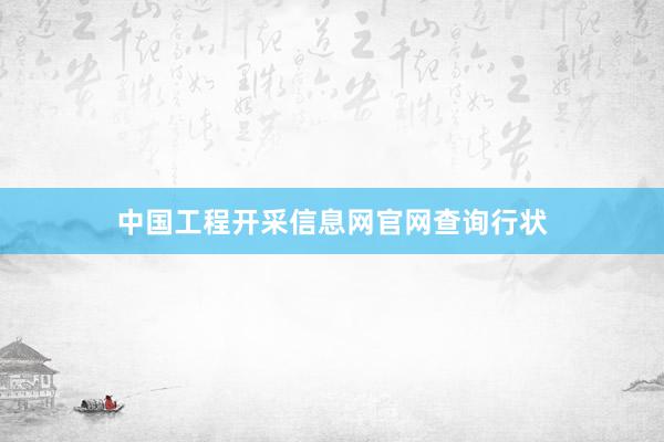 中国工程开采信息网官网查询行状